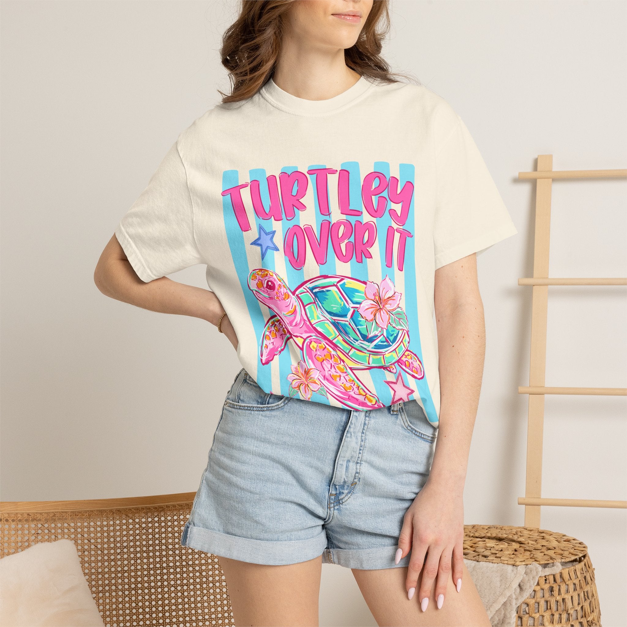Turtley Over It Sea Turtle Graphic T-Shirt