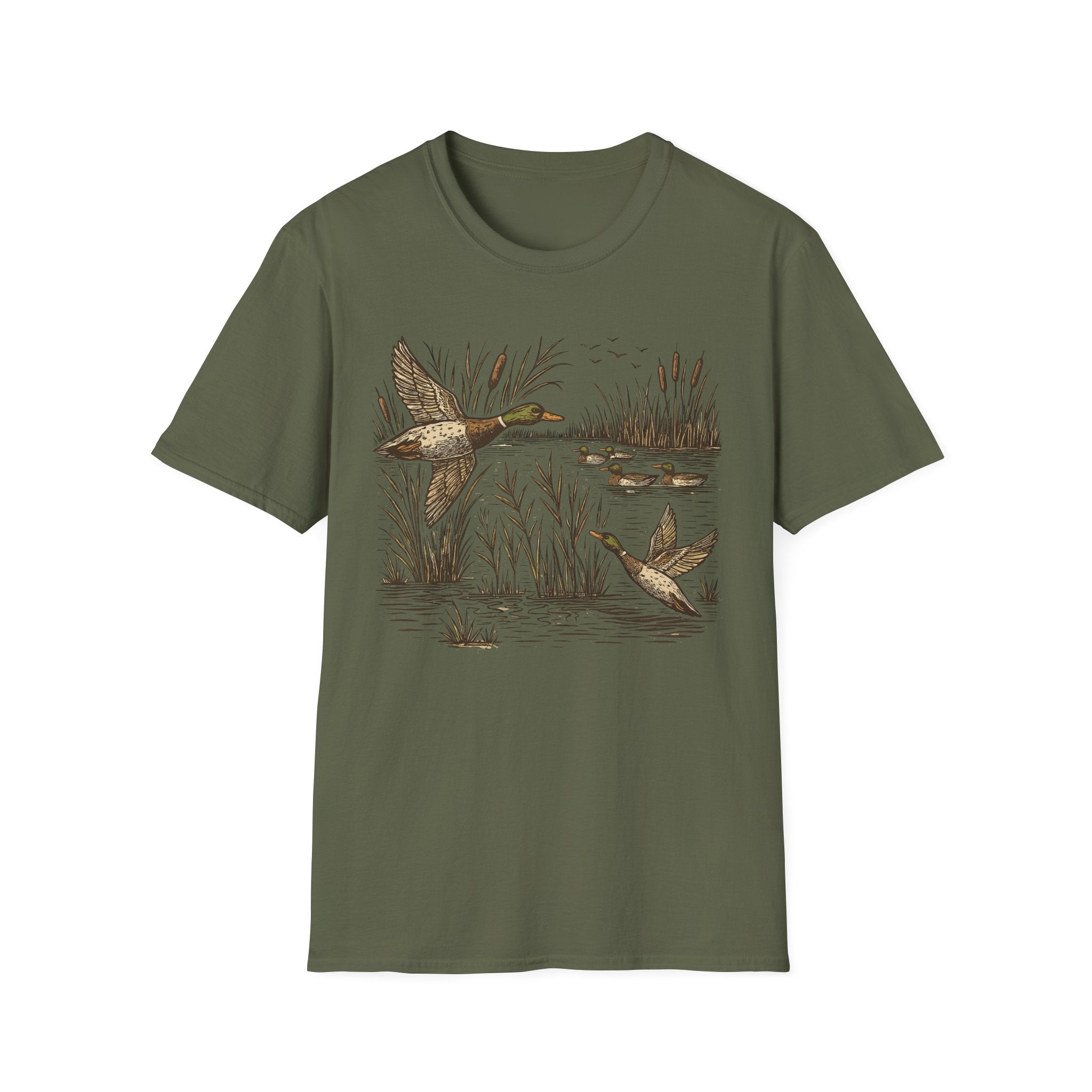 Mallard Duck T-Shirt – Vintage Flying Ducks Wildlife Graphic Tee