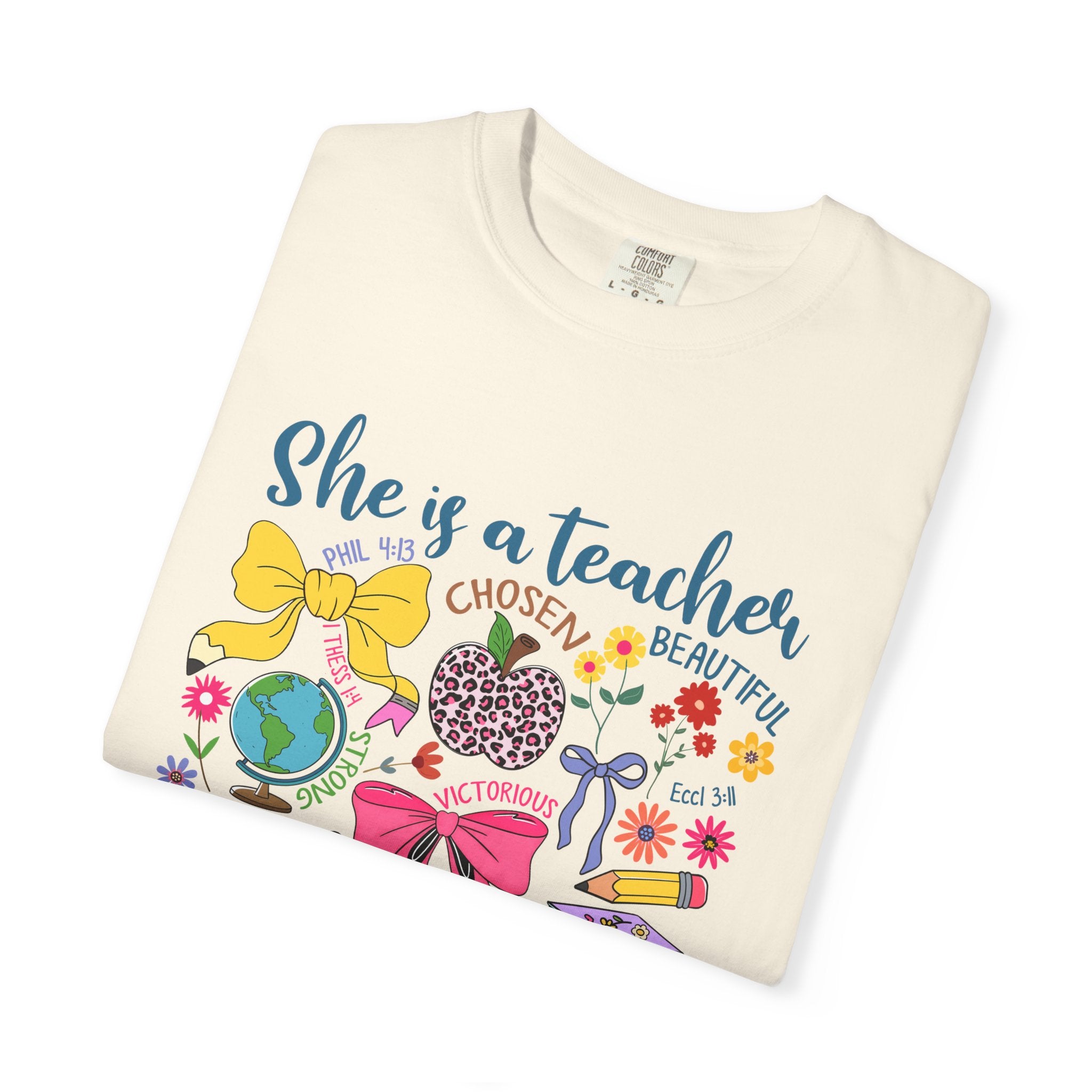 Teacher Appreciation T‑Shirt — "She is a Teacher" Floral Graphic Tee for Educators