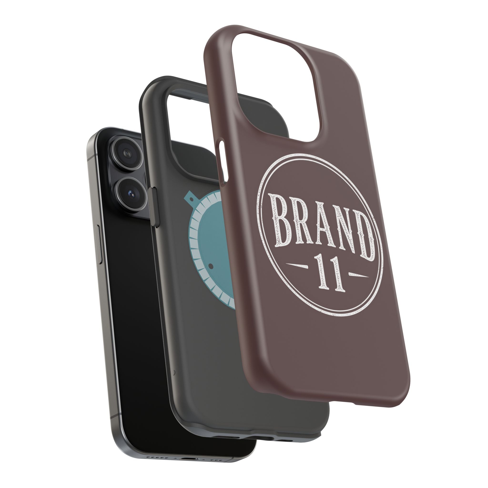 Magnetic Impact-Resistant Phone Case — Vintage 'Brand 11' Logo, MagSafe-Compatible Protective Cover
