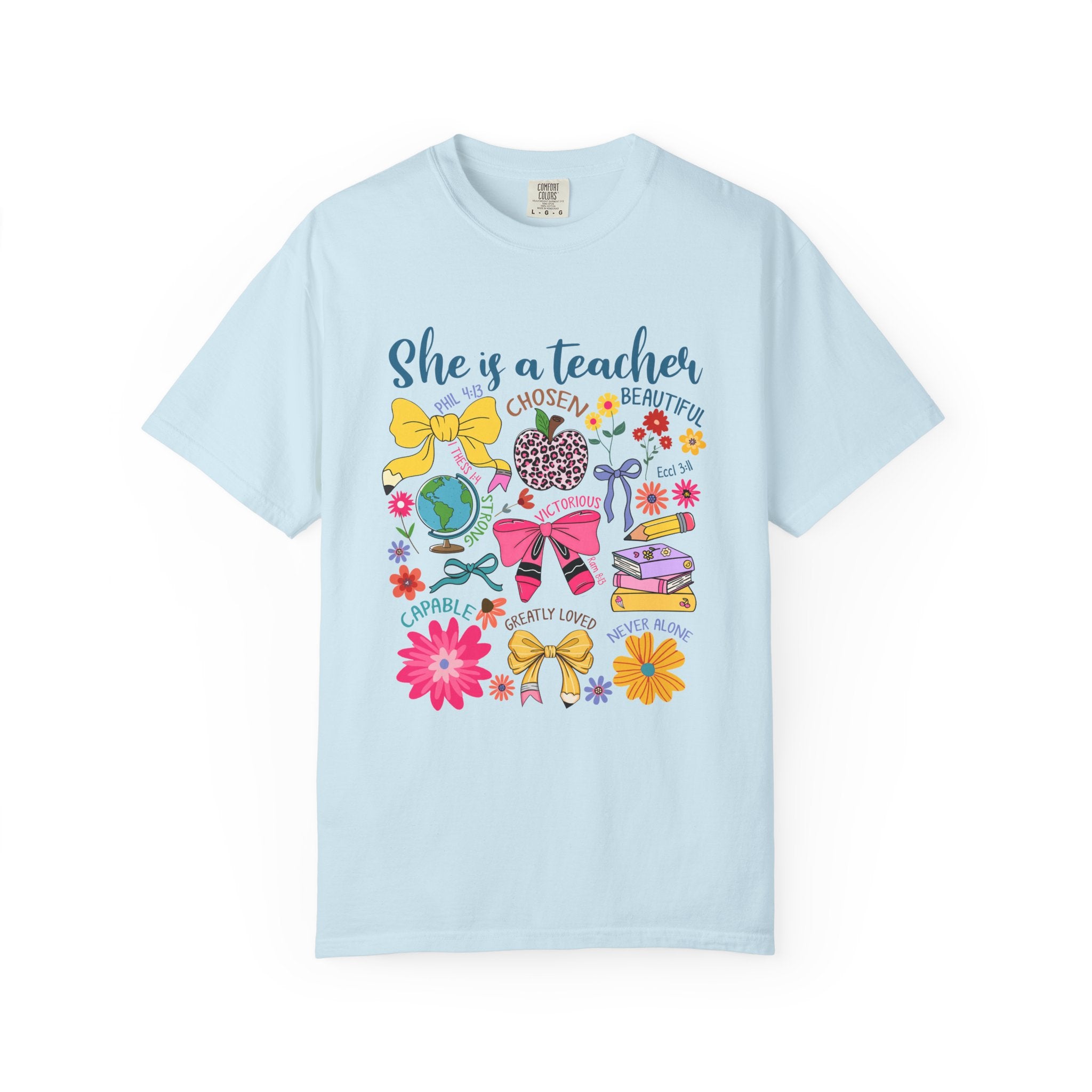 Teacher Appreciation T‑Shirt — "She is a Teacher" Floral Graphic Tee for Educators