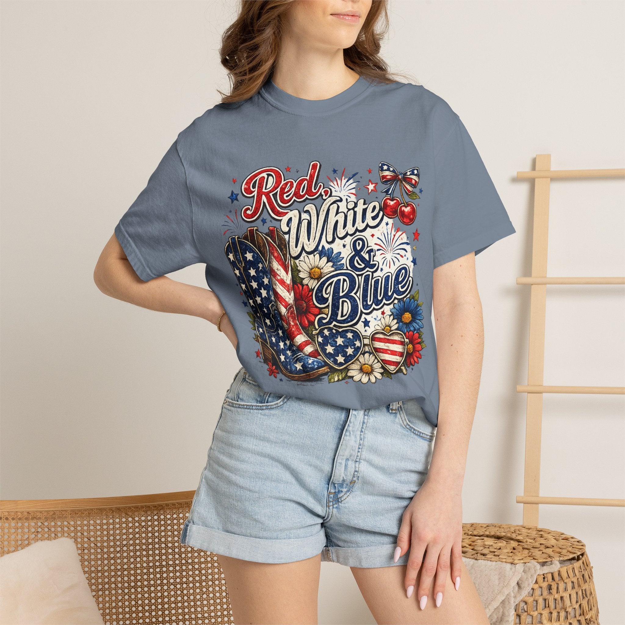 Patriotic Red White & Blue Graphic T-Shirt