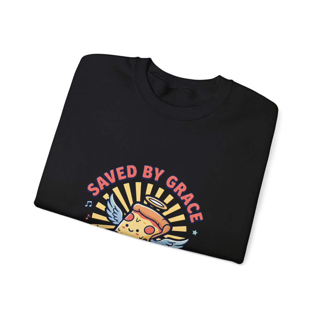 Saved by Grace Crewneck Sweatshirt | Christian memes, church camp retro