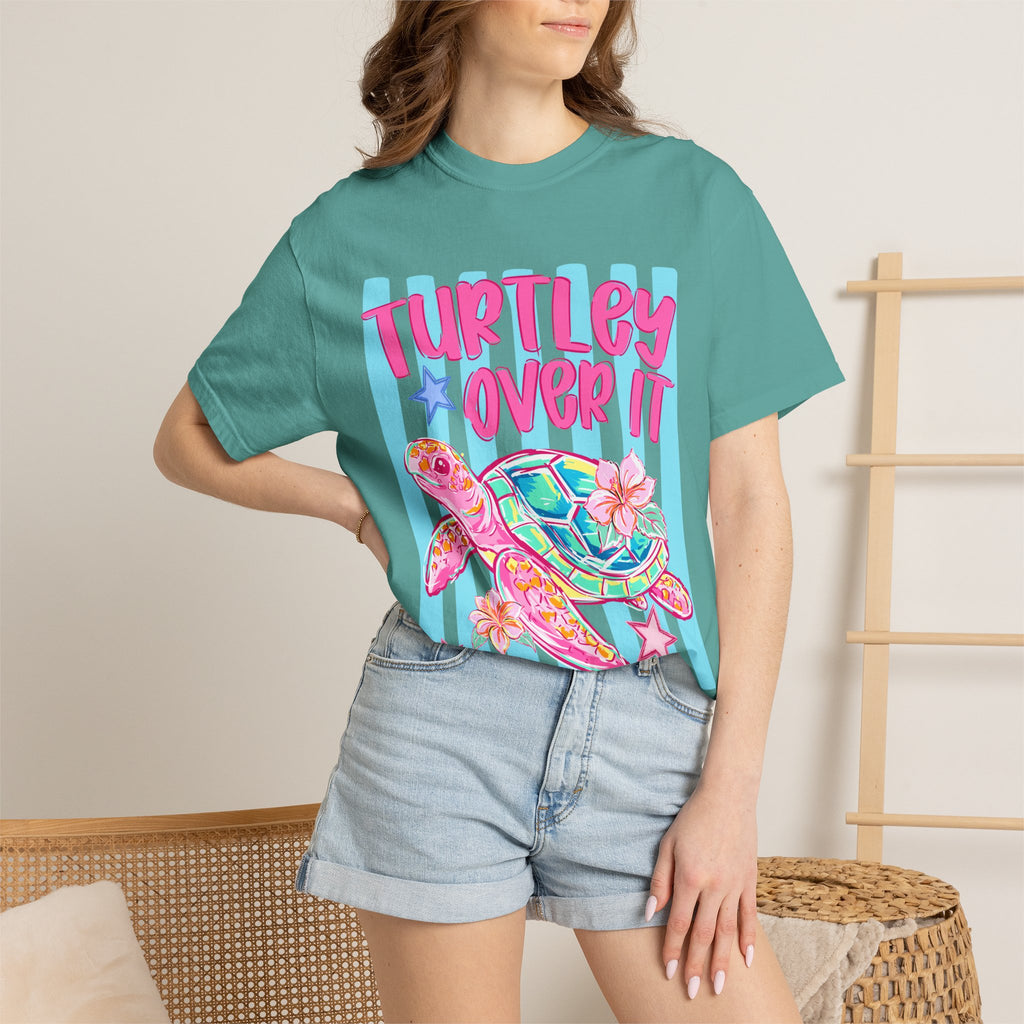 Turtley Over It Sea Turtle Graphic T-Shirt