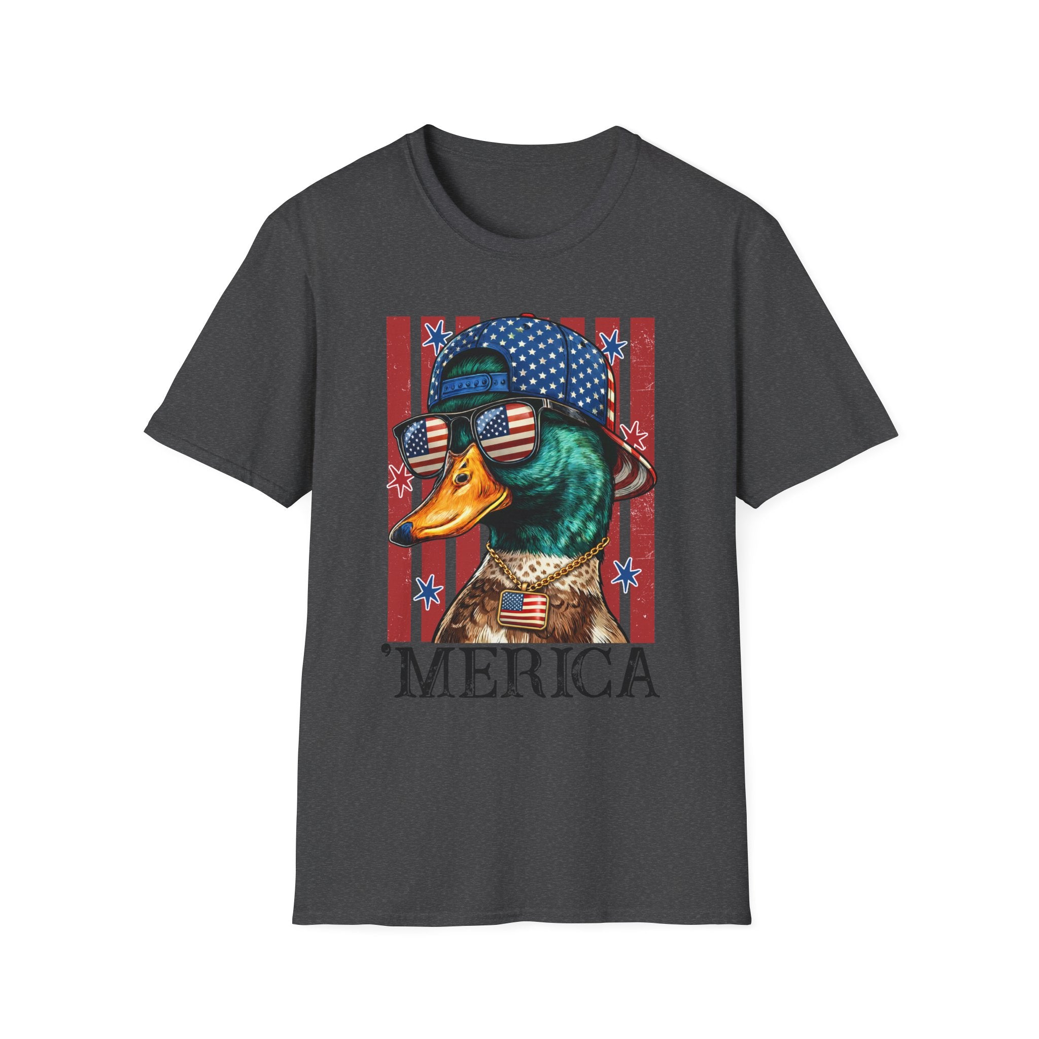 Duck with American Flag Sunglasses T-Shirt — 'MERICA Patriotic Fourth of July Tee