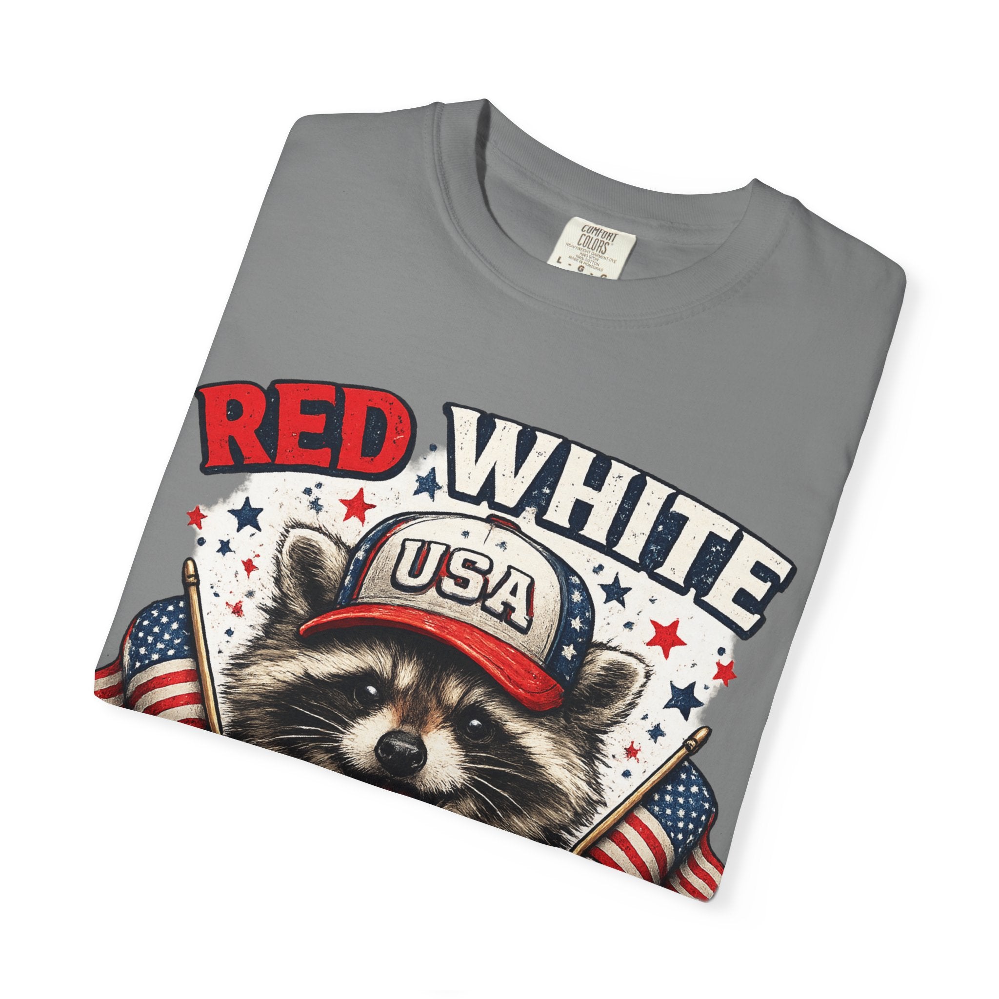 Patriotic Raccoon 'Red White and Feral' T-Shirt