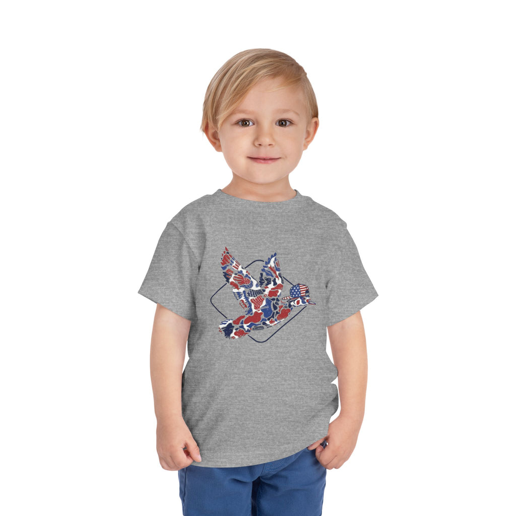Toddler Tee — Patriotic Patchwork Dove Graphic (4th of July, Memorial Day)