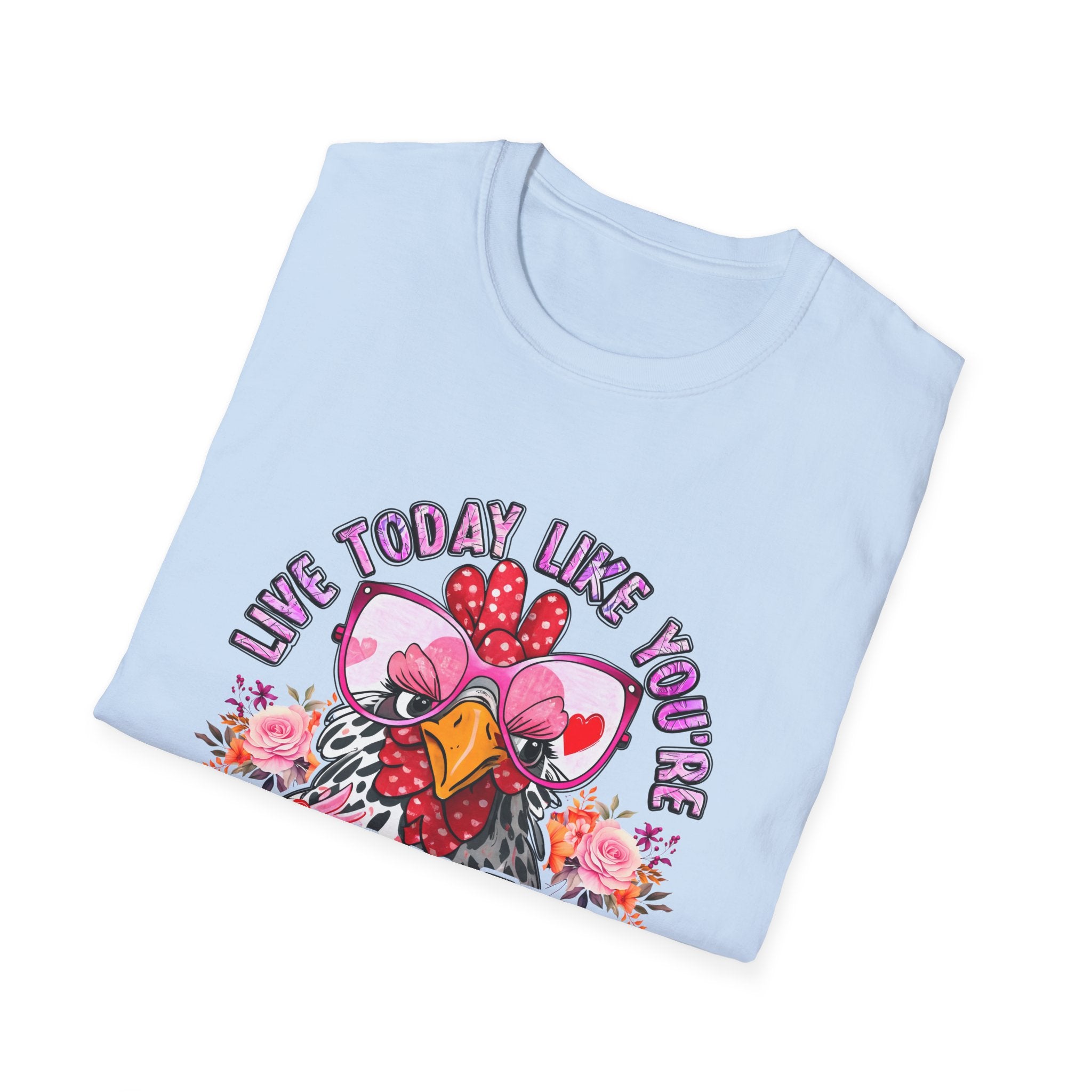 T-Shirt — “Live Today Like You’re Getting Fried Tomorrow” Funny Chicken Graphic Tee