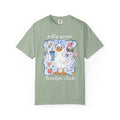 Duck with Blue Gingham Bow Tee — Cute Farm Animal Graphic T-Shirt