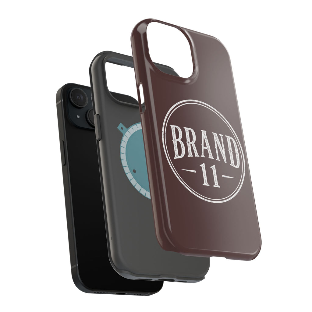 Magnetic Impact-Resistant Phone Case — Vintage 'Brand 11' Logo, MagSafe-Compatible Protective Cover